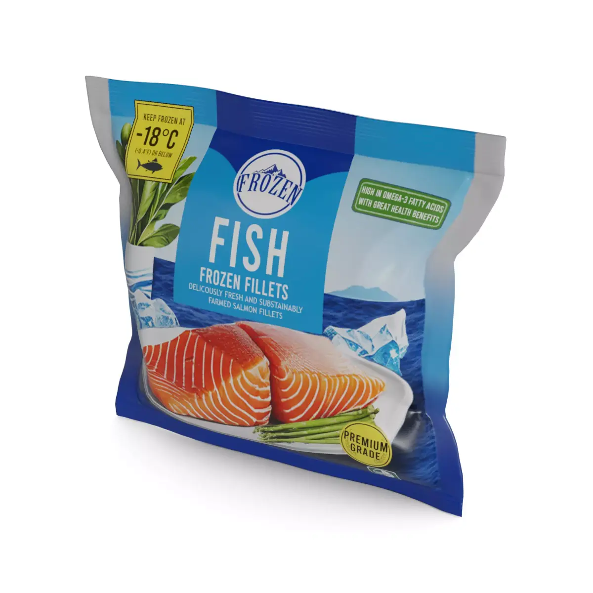 Other frozen meals Frozen Fish Fillets Low-poly 3D model