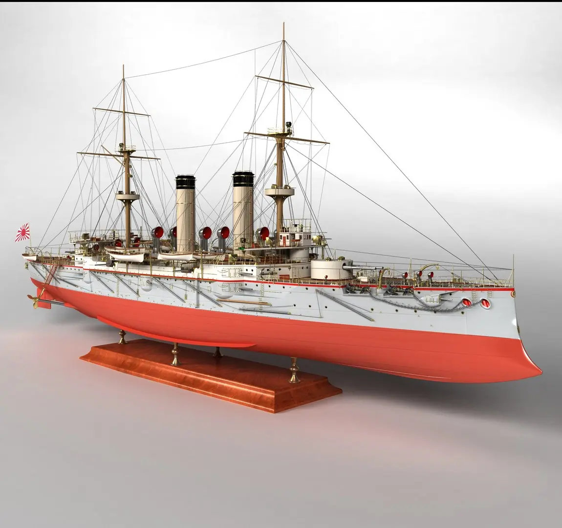 The armored cruiser "Asama". The Empire of Japan, 1900. 3D model