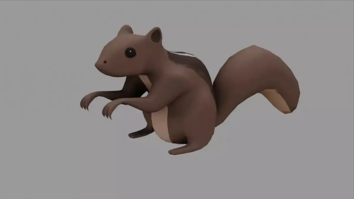 Squirrel - Low Poly bat Low-poly 3D model
