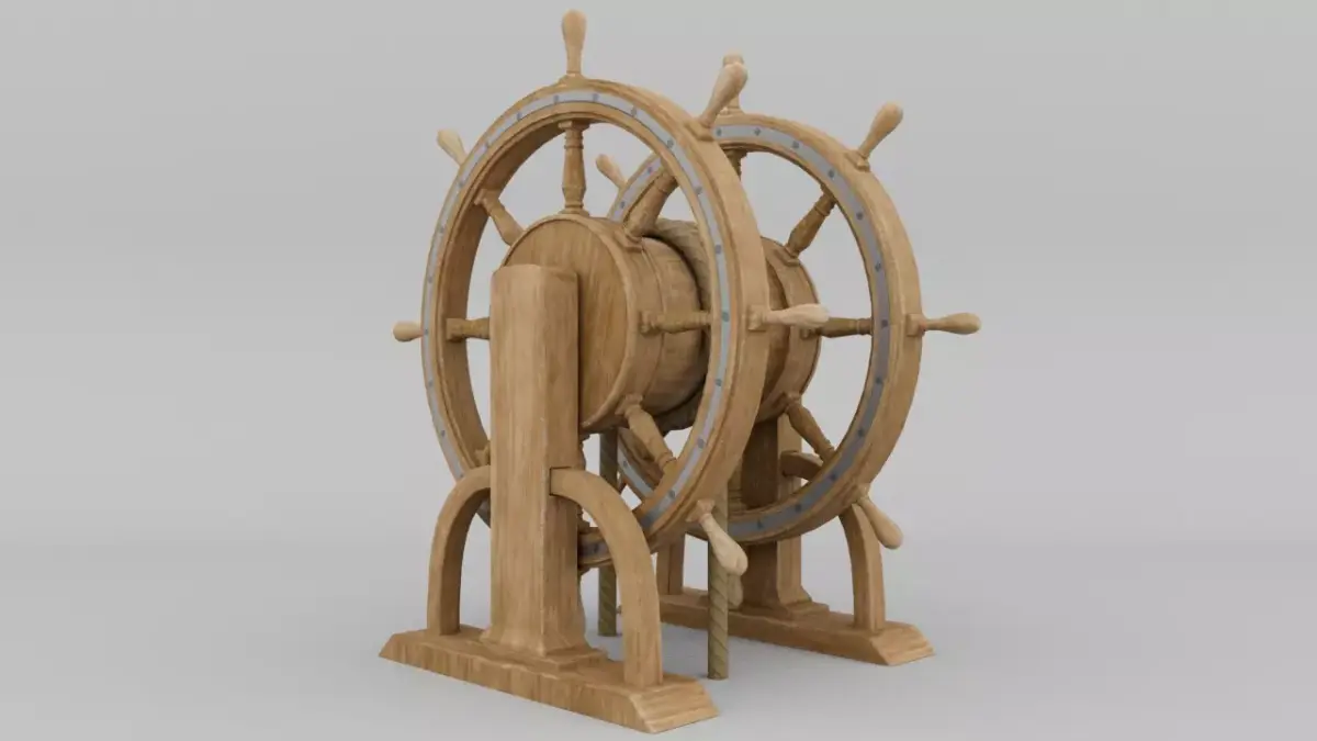 Ships Wheel from a Ship of the line -ship 3D model