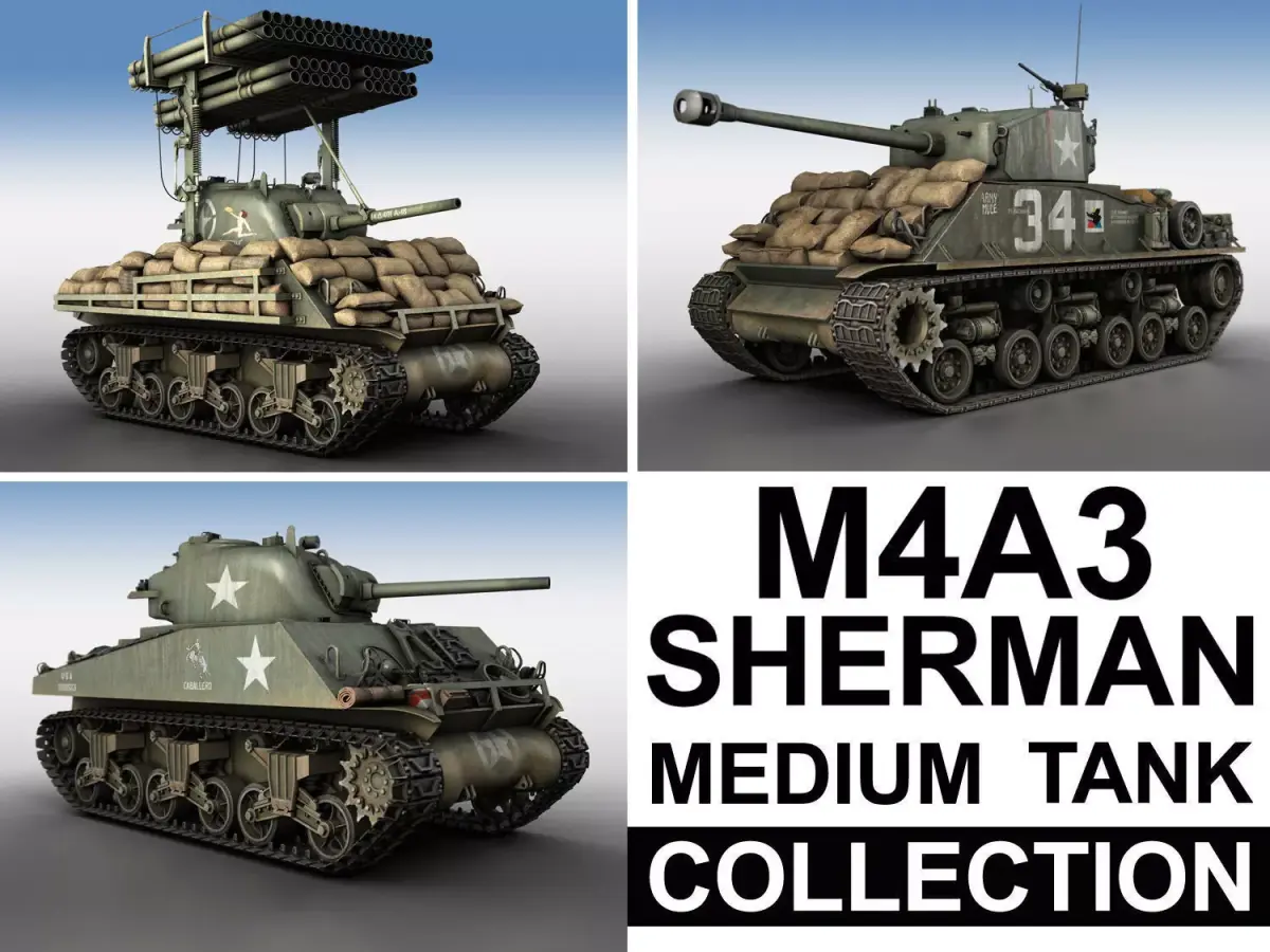 M4A3 Sherman - Collection 3D model