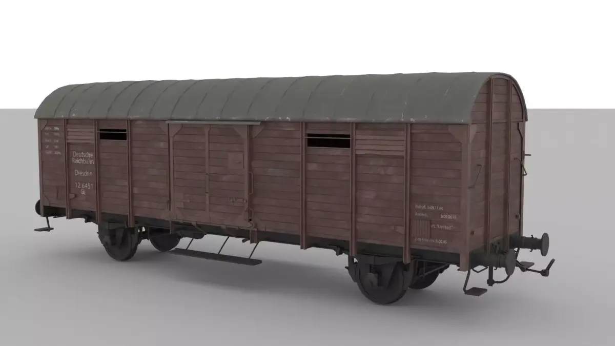 Railway wagon WW2 3D model