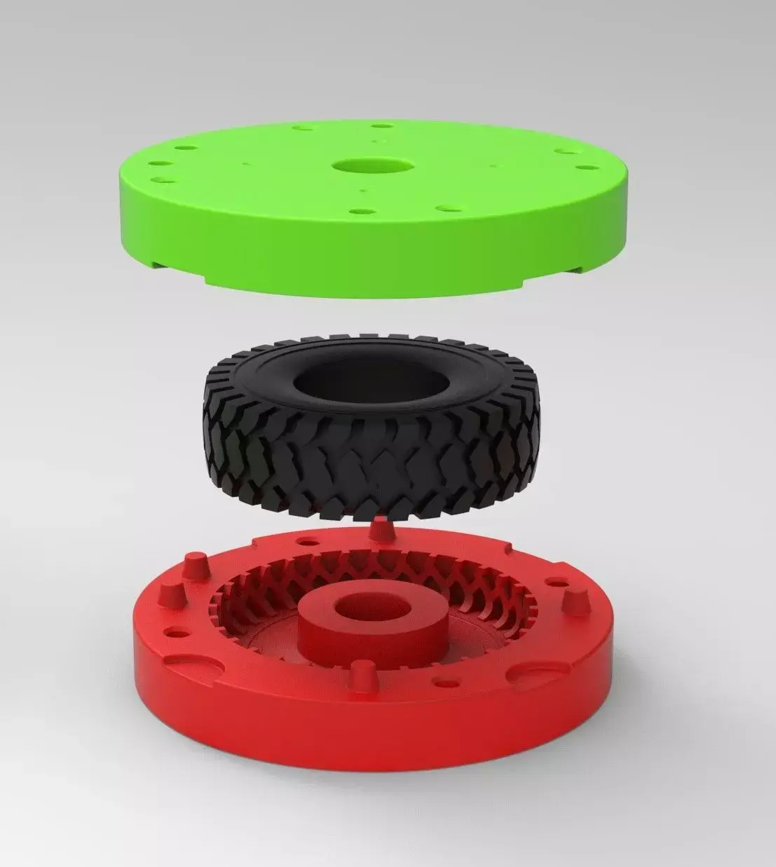 Mold for diecast truck tire 4 Scale 1 to 25 3D print model