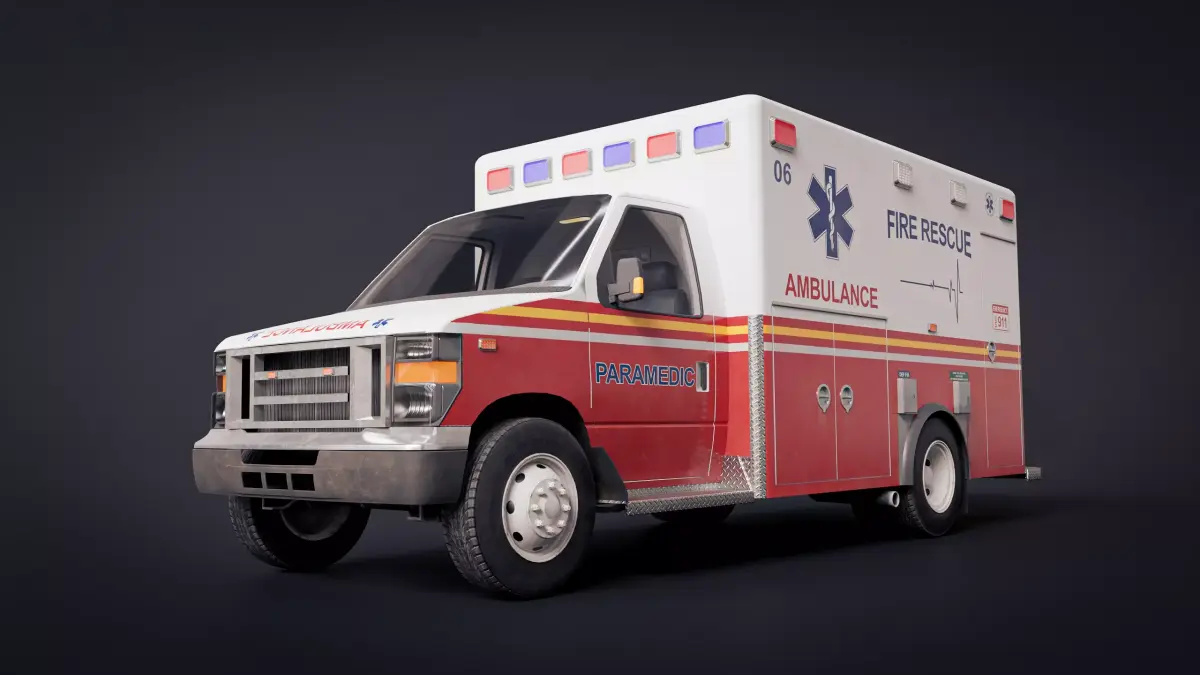 Ambulance 3D Model  Low-poly 3D model