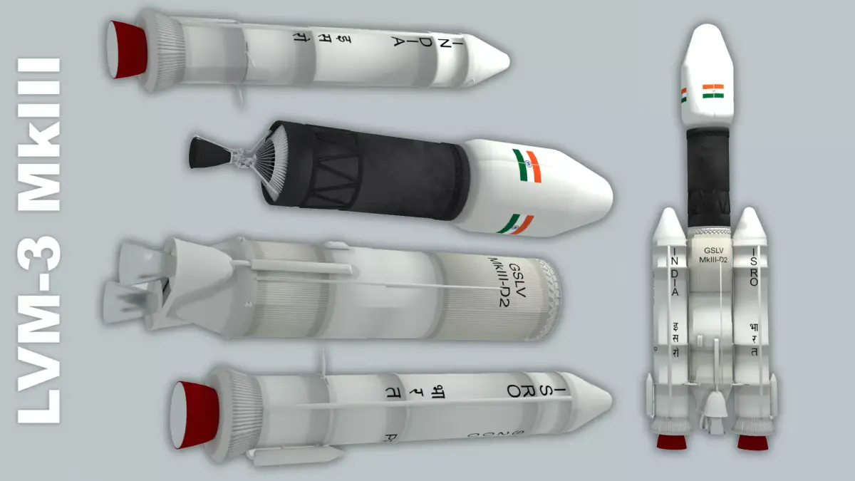 LVM-3 Mk3 ISRO Space Rocket 3D model