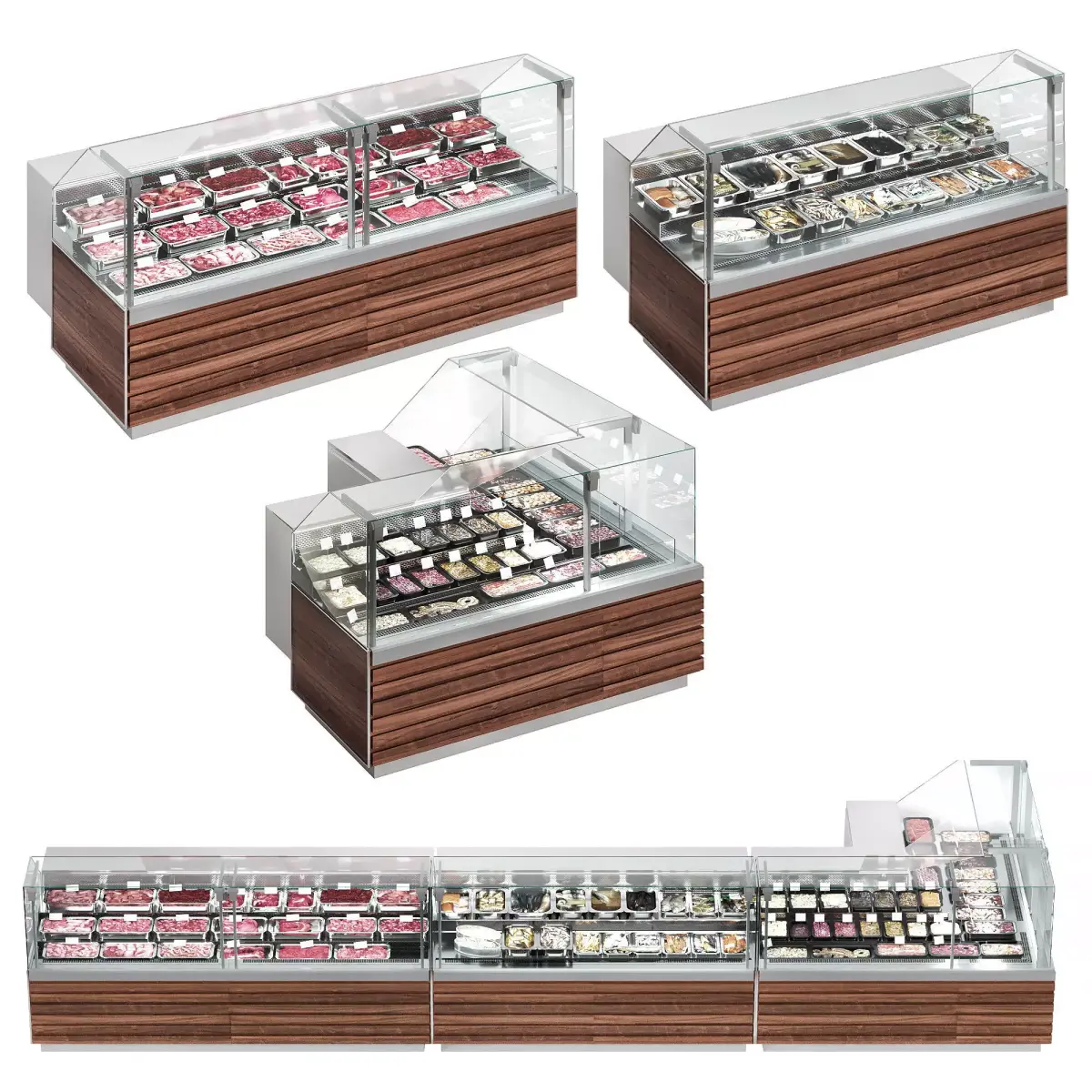 Market refrigerators 3 3D model