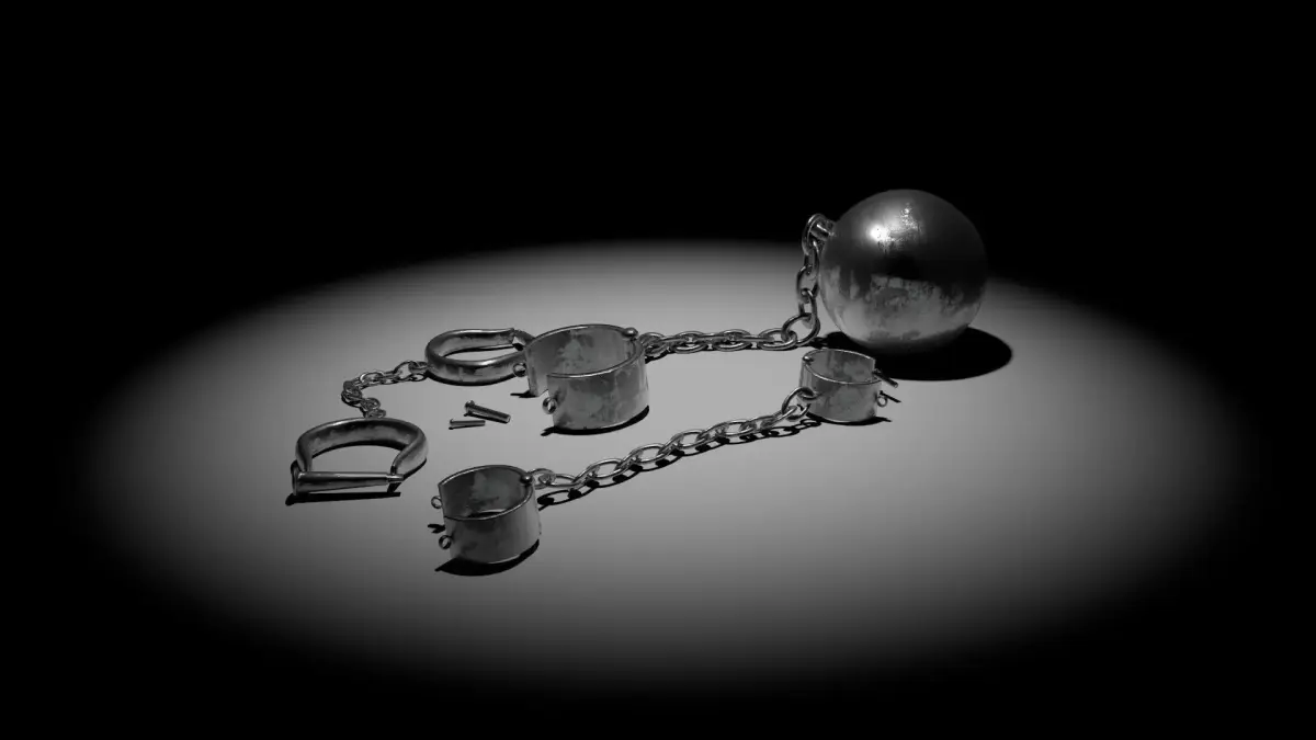 Shackles chained ball and cuffs 3D model