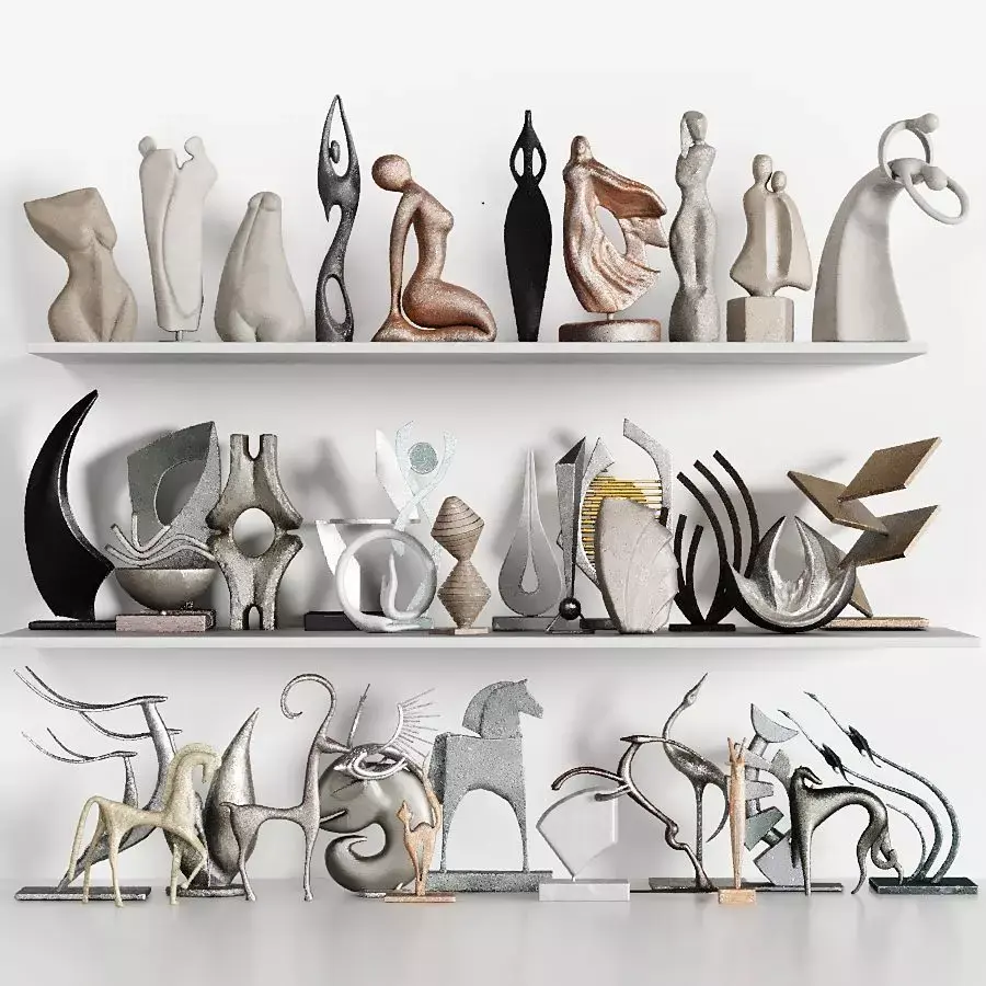 40 Abstract Scluptures  Low-poly 3D model