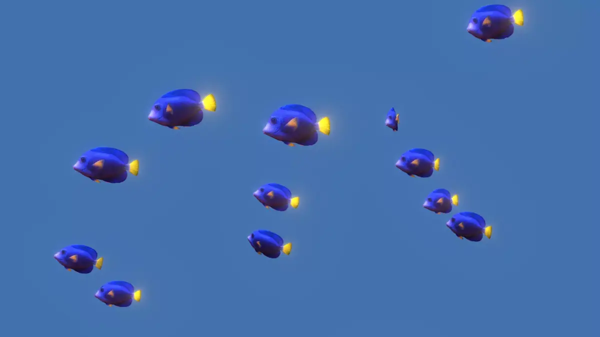 Purple Tang Schooling Fish Low-poly 3D model