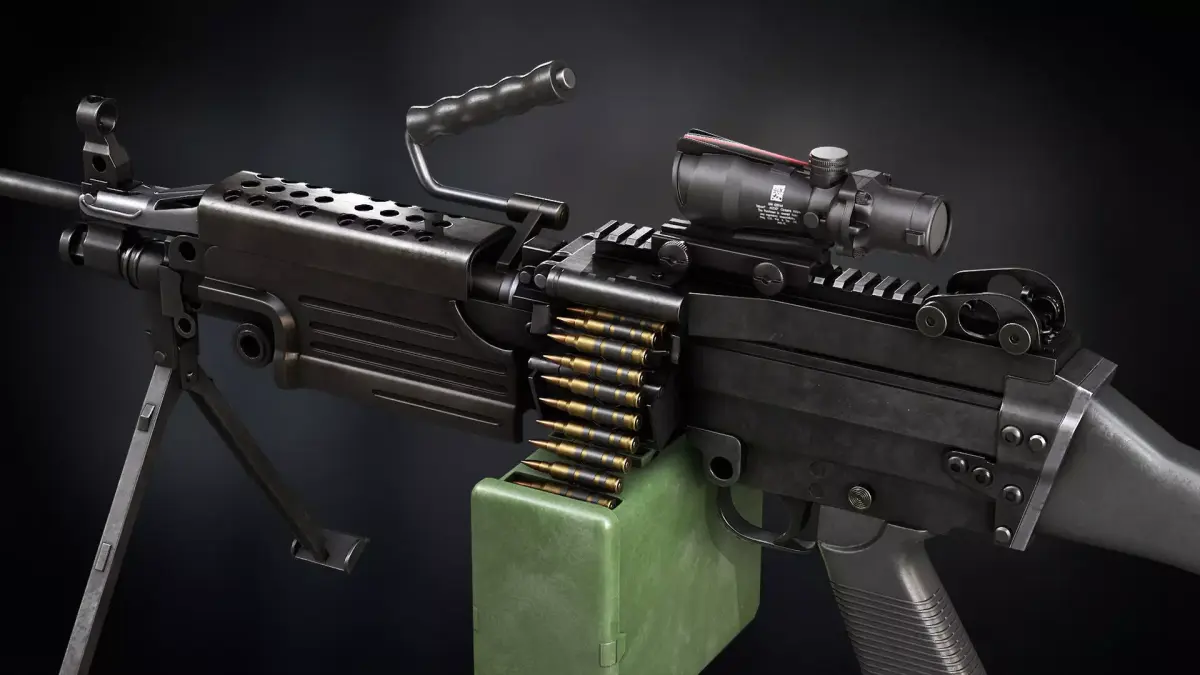 AAA M249 Game Ready PBR Low-poly 3D model