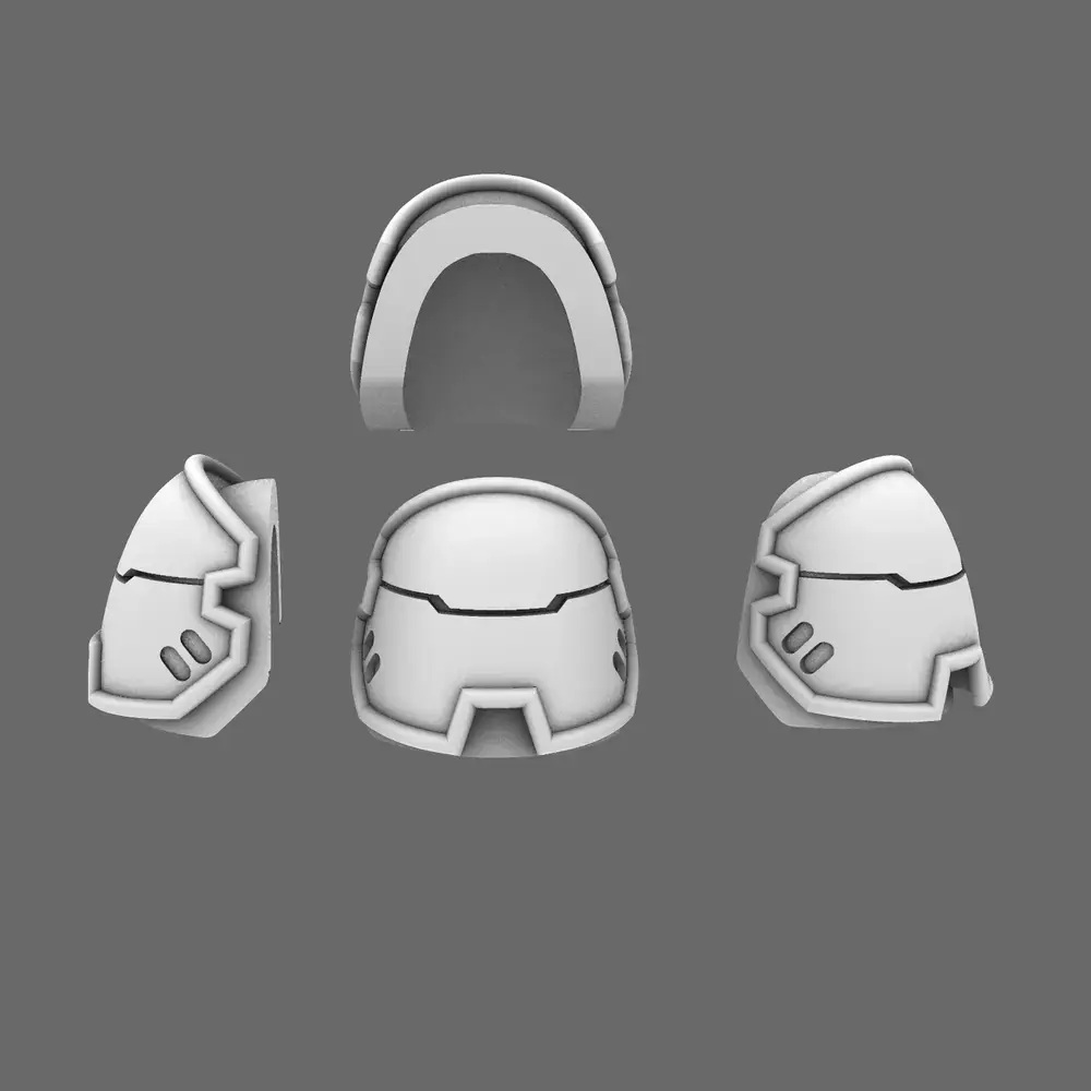Space Knights V4 Savage Plain Shoulder Pads Type C 3D print model