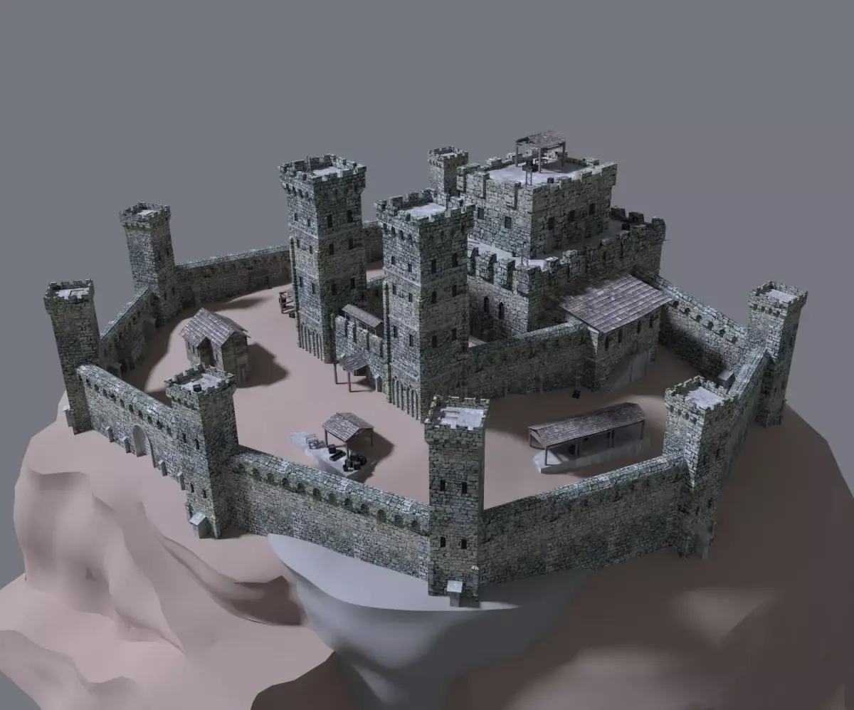 medieval castle 3D model 14
