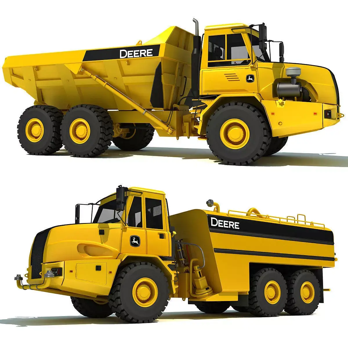 Set of 2 Deere Trucks 3D model