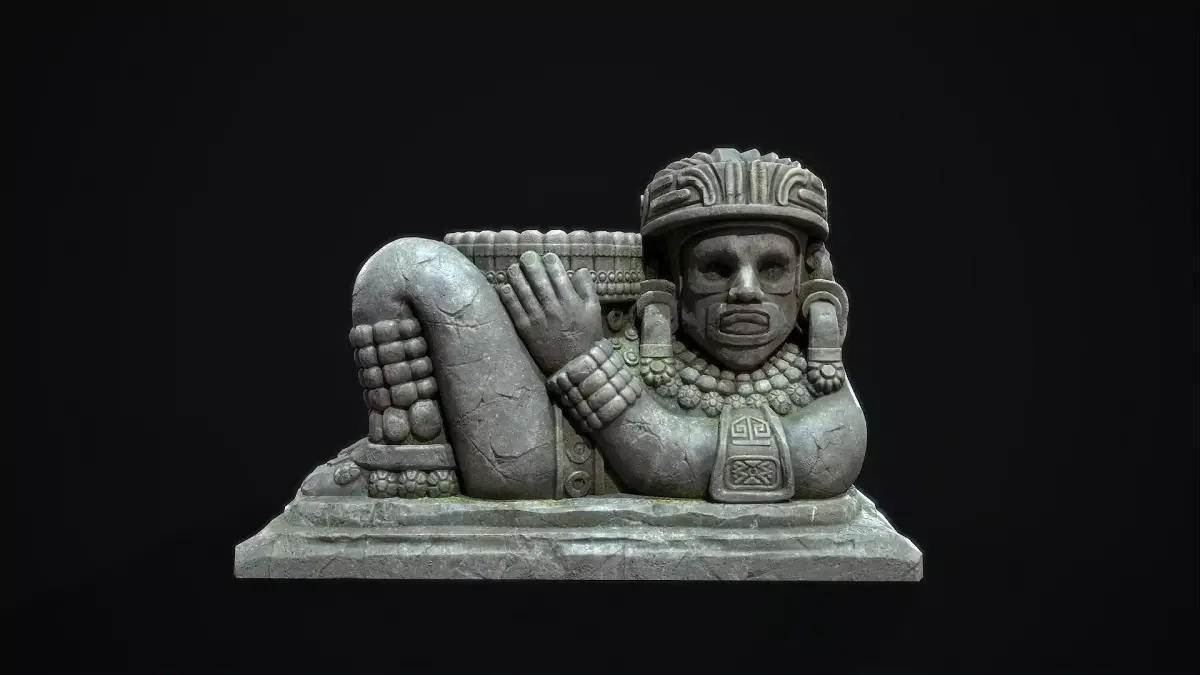 Statue Aztec Chacmool  Low-poly 3D model