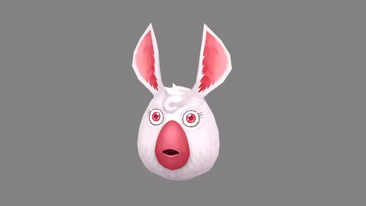 Cartoon chicken head bunny monster Low-poly 3D model