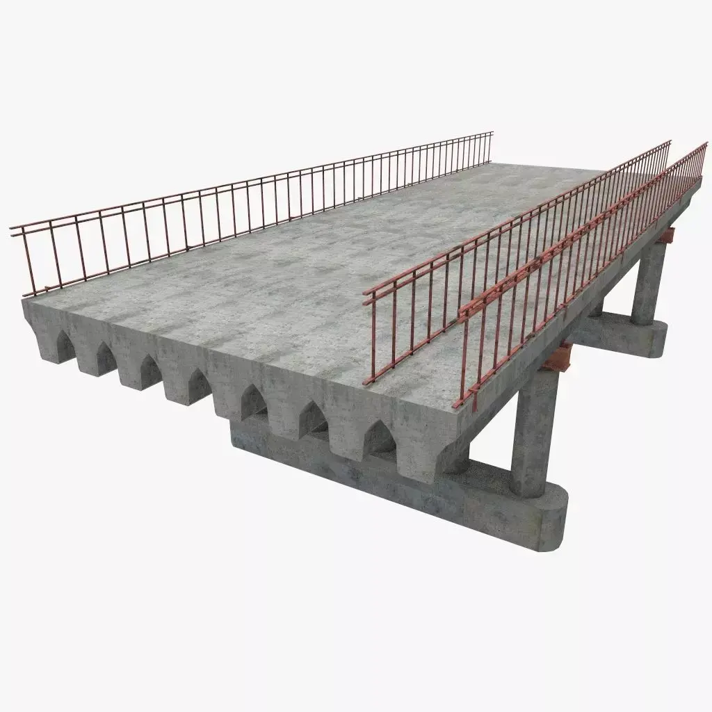 concrete bridge blocks 3D model