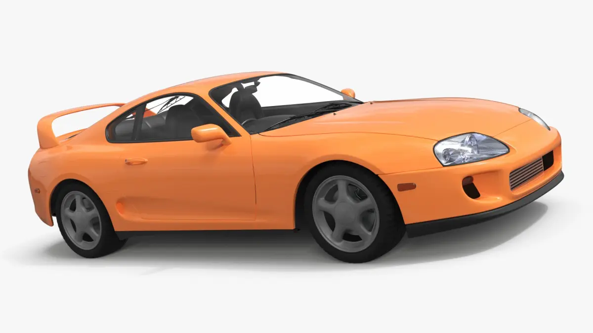 Street Race Coupe Car Orange Simplified 3D model
