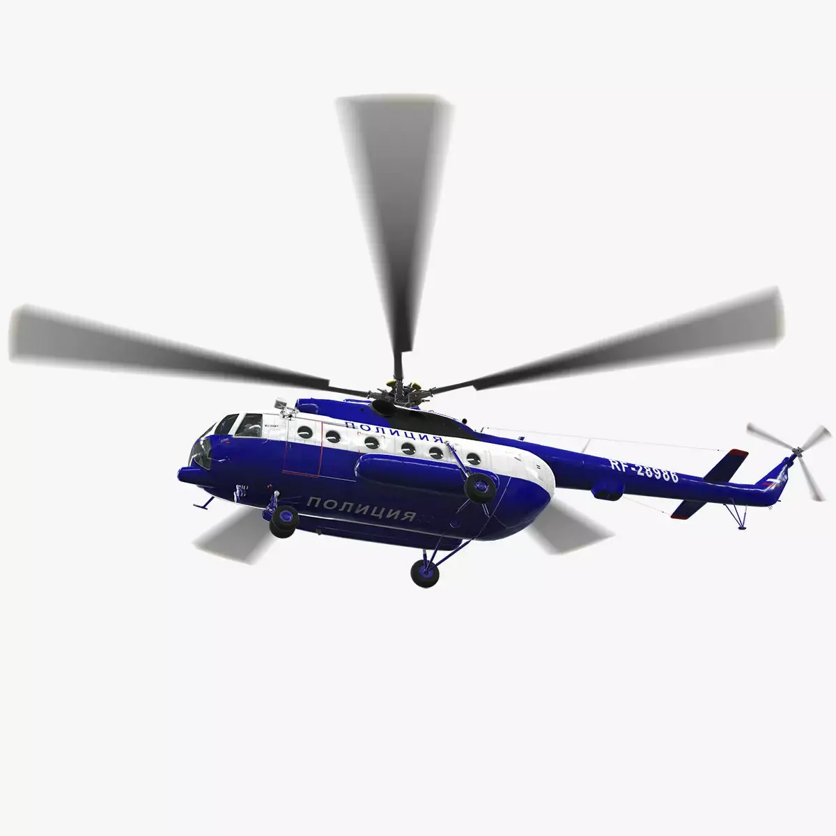 Mi-8AMT Russian Police Animated Low-poly 3D model
