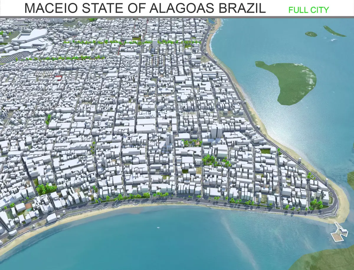 Maceio State of Alagoas Brazil 25km Low-poly 3D model