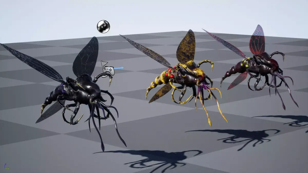 Flying insect remastered Low-poly 3D model