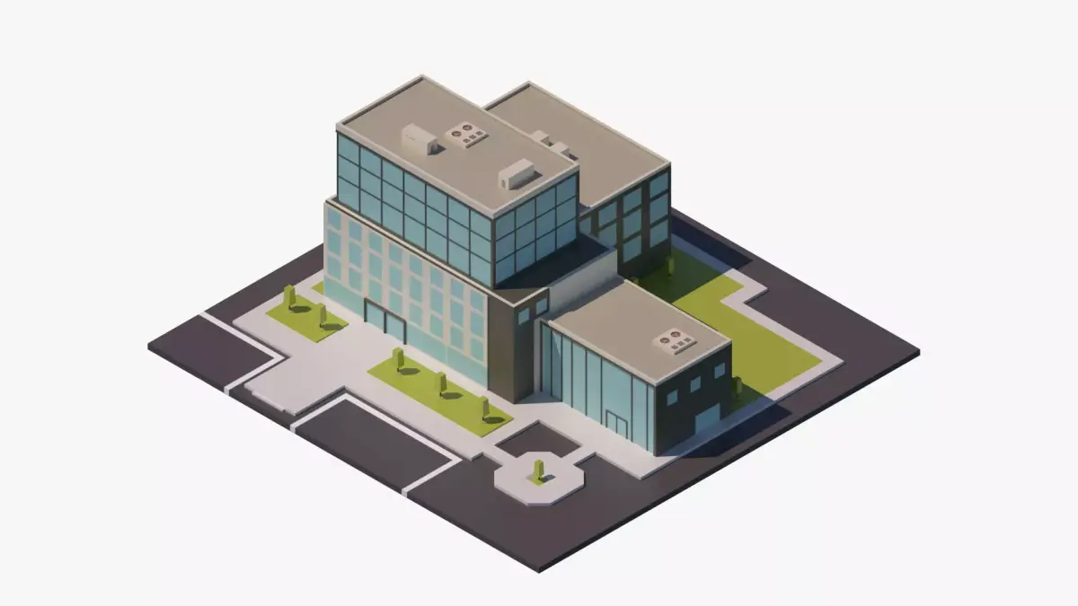 Office Building 02 Low-poly 3D model