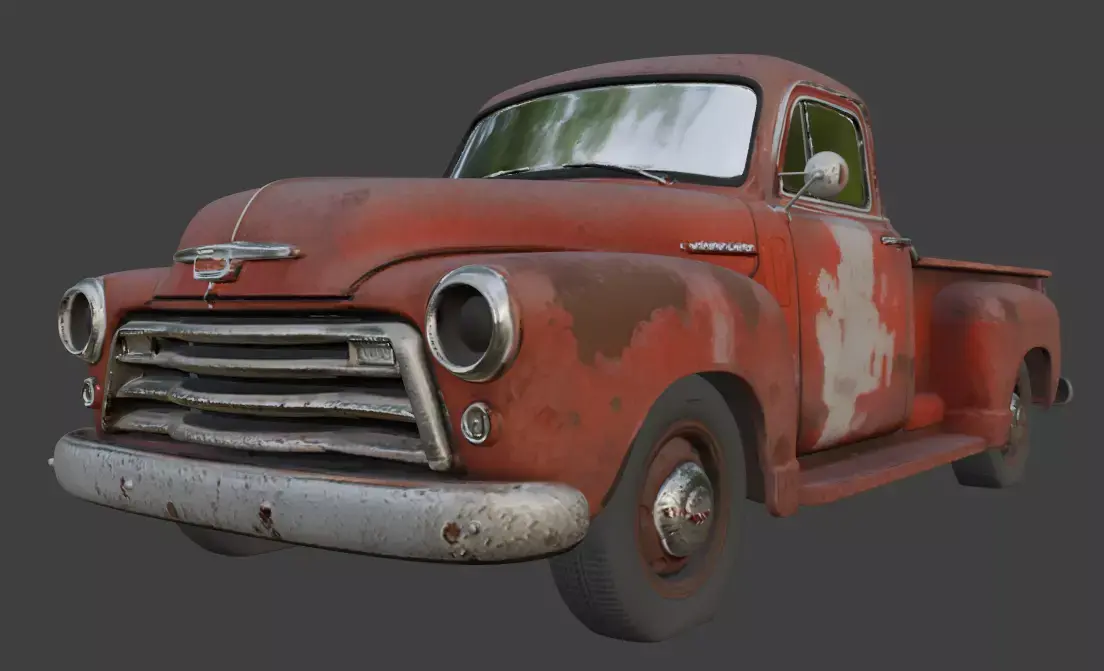 Vintage Rusty Pickup Truck 3D Model 3D model 21