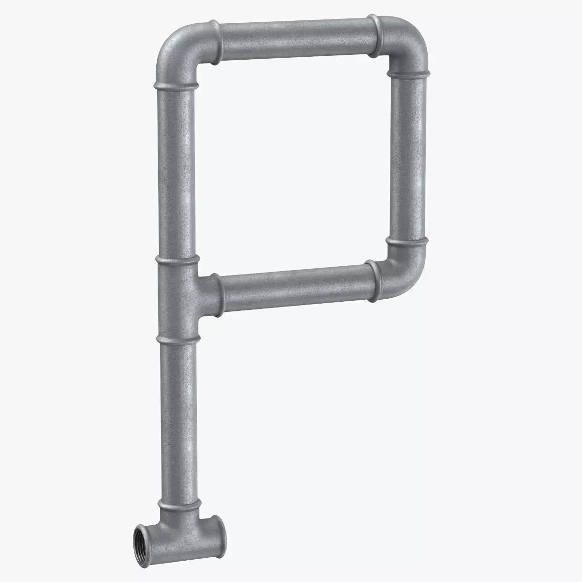 Galvanized Steel Pipe Letter P 3D model