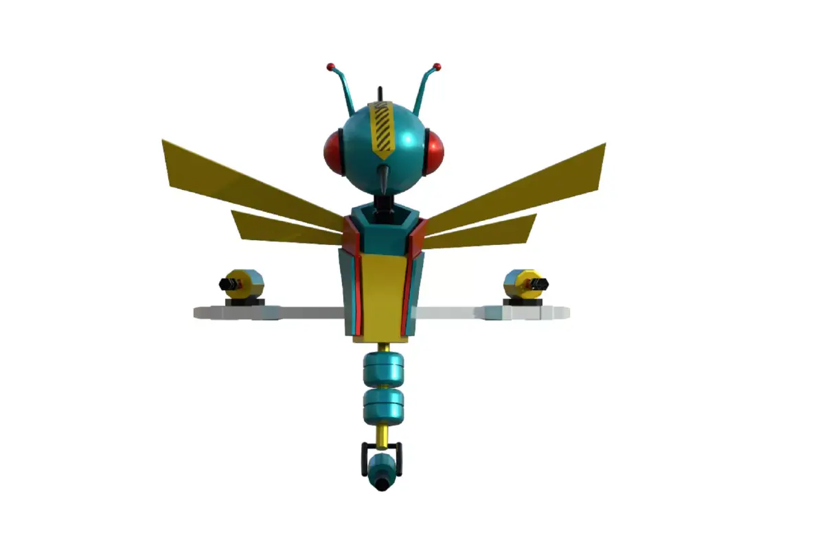 Robotic Dragonfly Low-poly 3D model