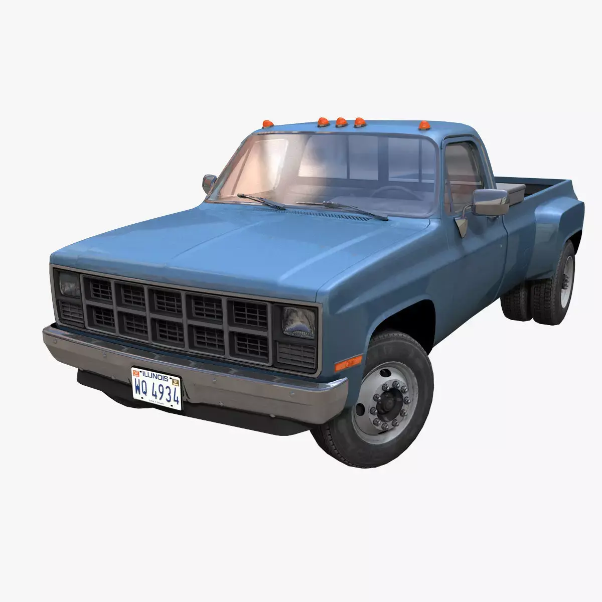 Pickup truck 1ton Low-poly 3D model