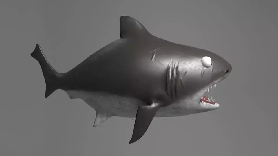 Stylized Cutesy Shark Low-poly 3D model