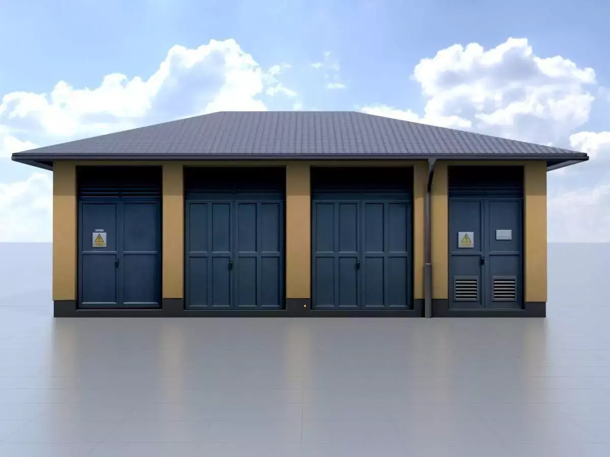 Substation for train traffic Low-poly 3D model