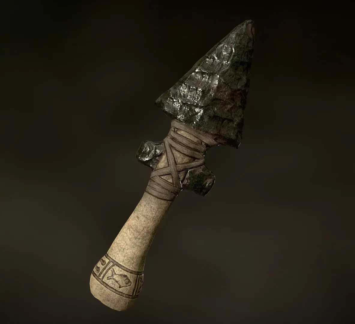 Obsidian Dagger Low-poly 3D model