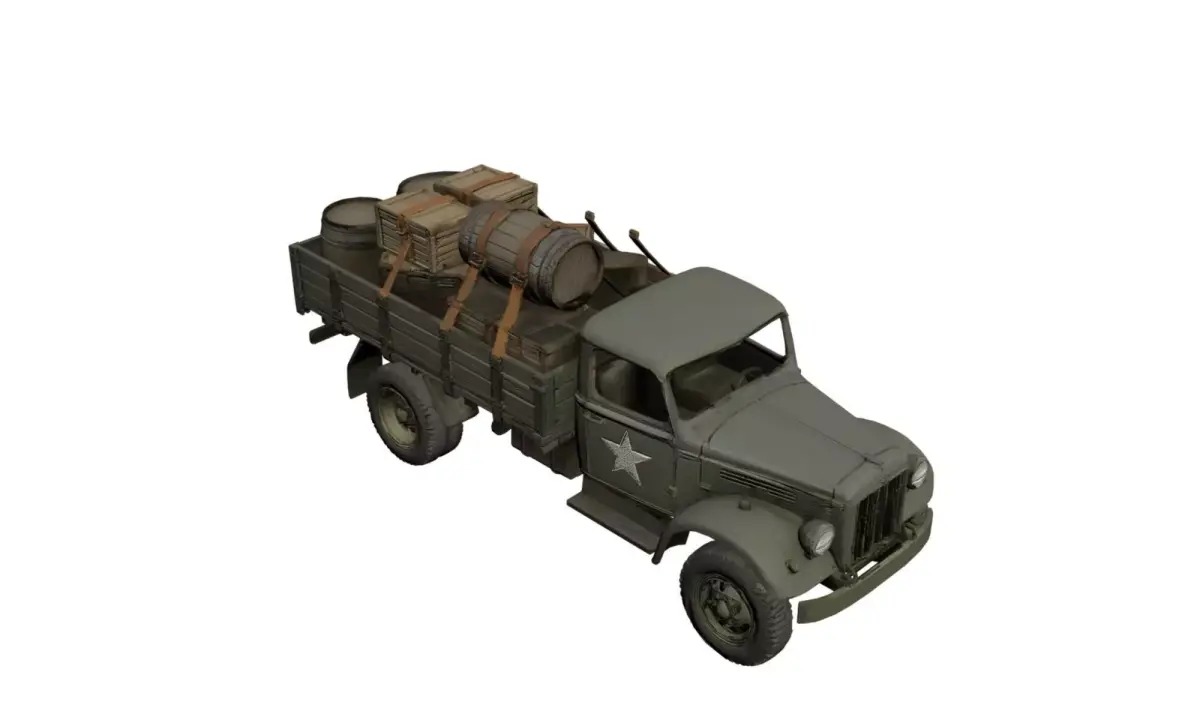 1940s Military Transporter Truck Vintage Cargo Vehicle 3D model