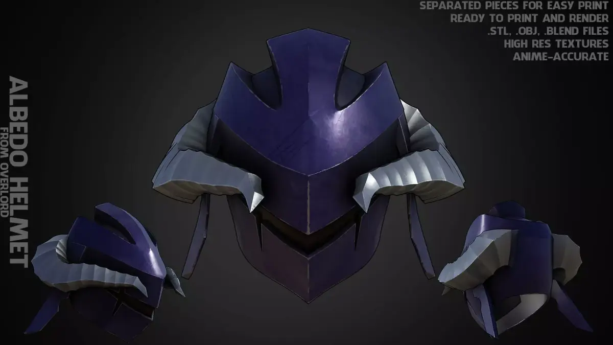 Overlord Albedo Helmet for Cosplay 3D print model