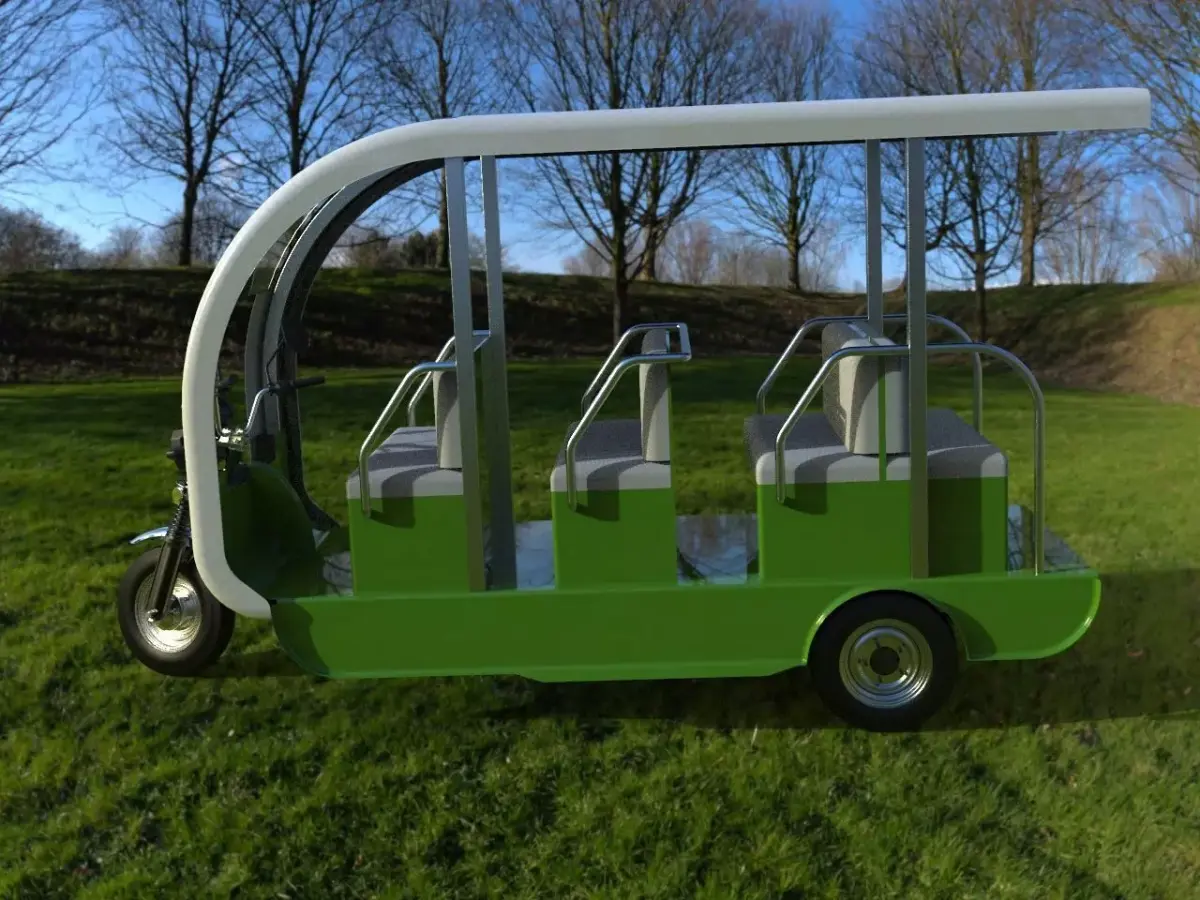 Versatile 12-Seater- 3-Wheeler Golf Cart Ready to Roll Low-poly 3D model