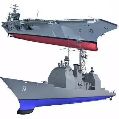Set of 2 US Navy Ships  3D model