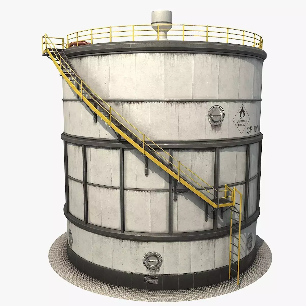 Oil Storage Tank v1 Low-poly 3D model