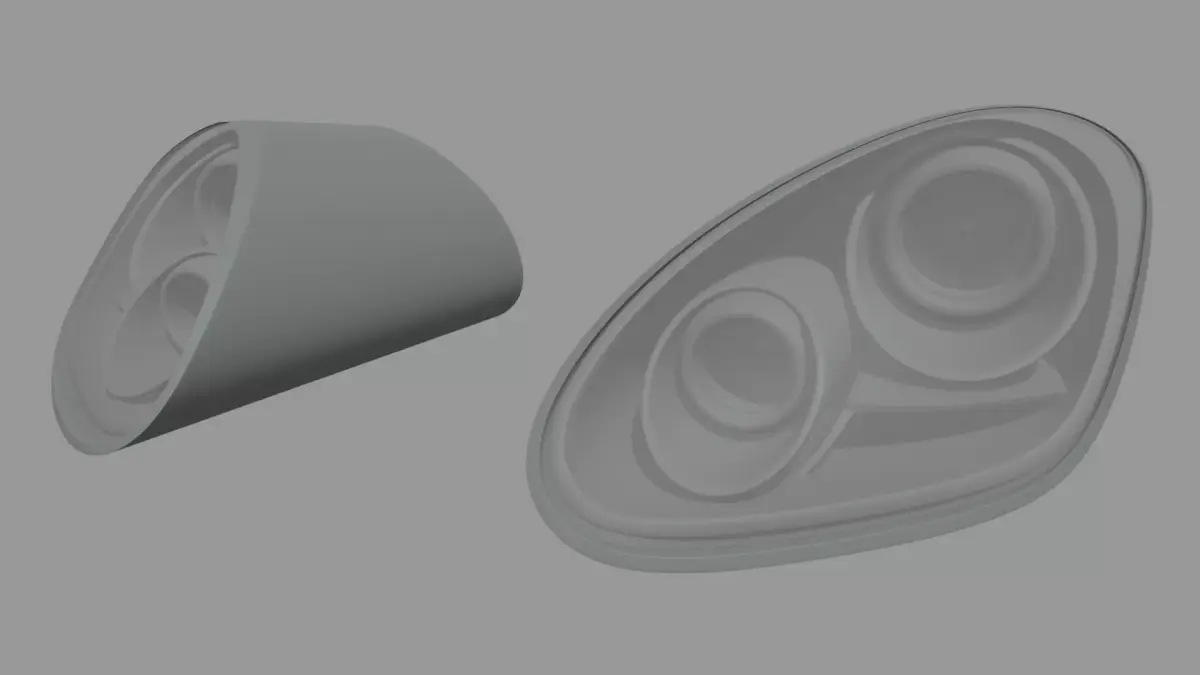 Porsche Headlights Low-poly 3D model
