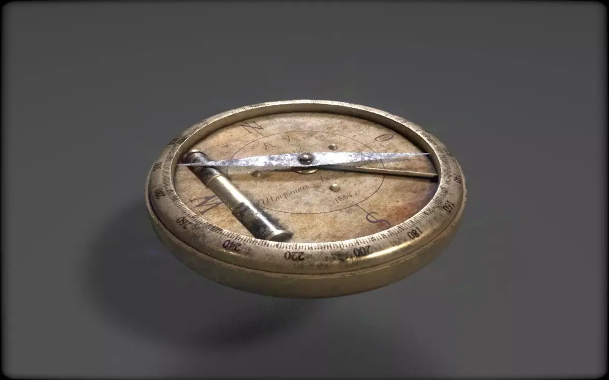 Older Compass Low-poly 3D model
