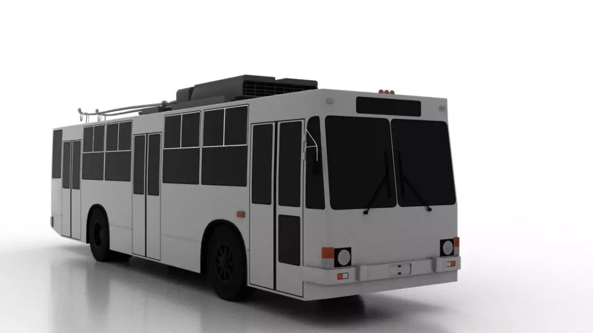 Trolleybus JUMZ-T2 Low Low-poly 3D model