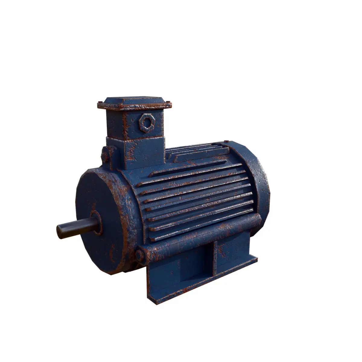 Asynchronous motor PBR texture Low-poly 3D model