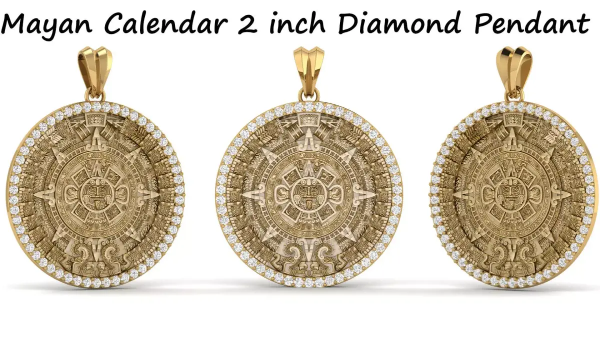 Mayan Calendar Diamond 2 inch Pendant 3D print model
