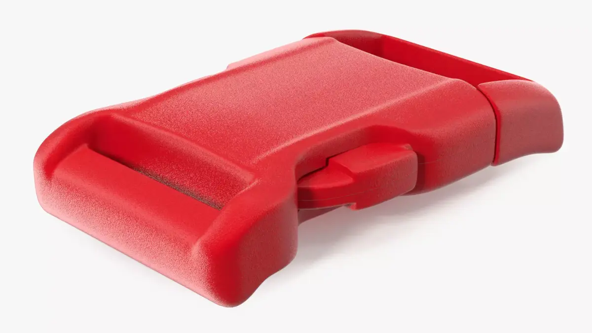 YKK Contoured Side Release Plastic Buckle Red 3D model
