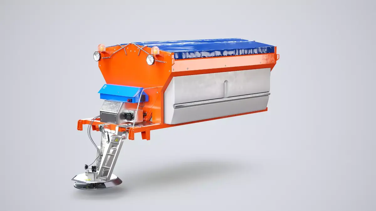 3D Road Salt Spreader  Winter Snow Removal Equipment f Low-poly 3D model