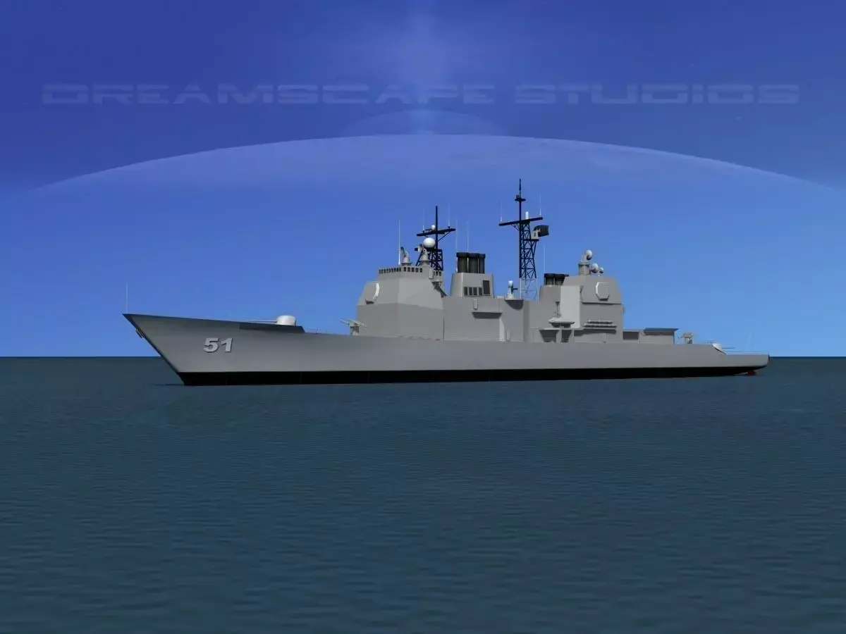 Ticonderoga Cruiser CG51 USS Thomas S Gates 3D model
