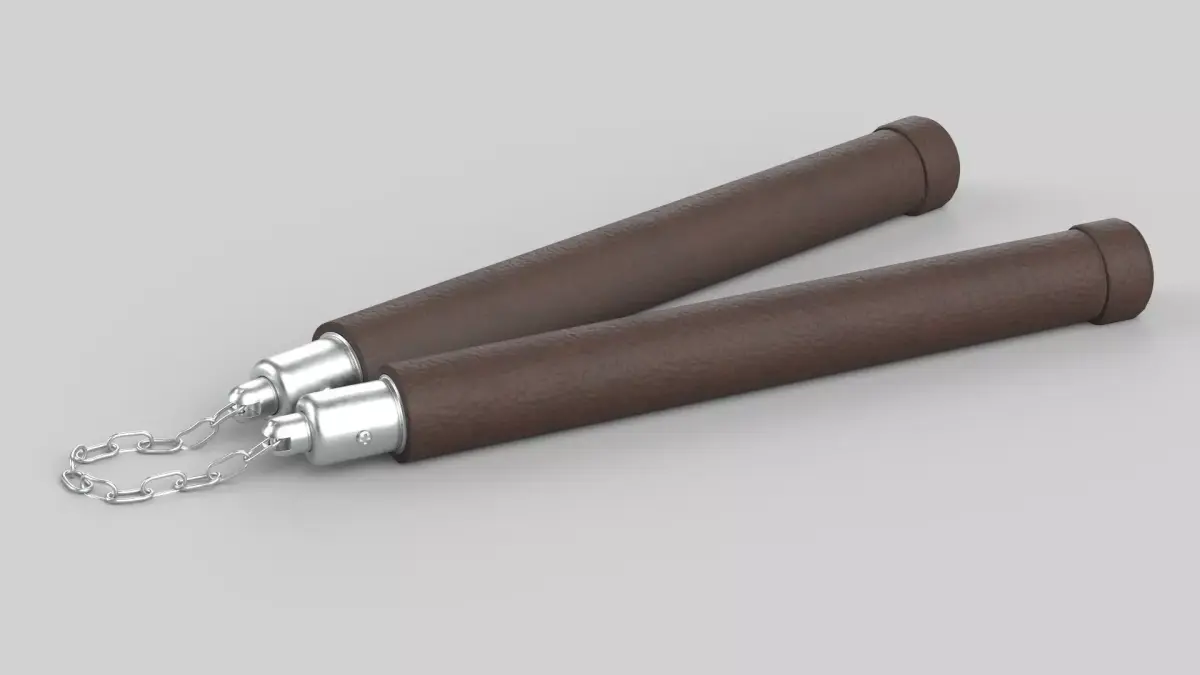 nunchucks pair of handcuffs 3D model