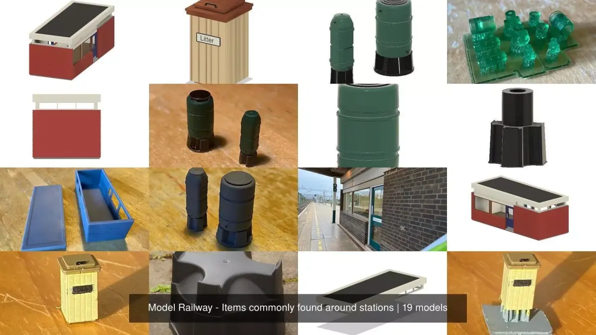 Model Railway - Items commonly found around stations 3D Model Pack