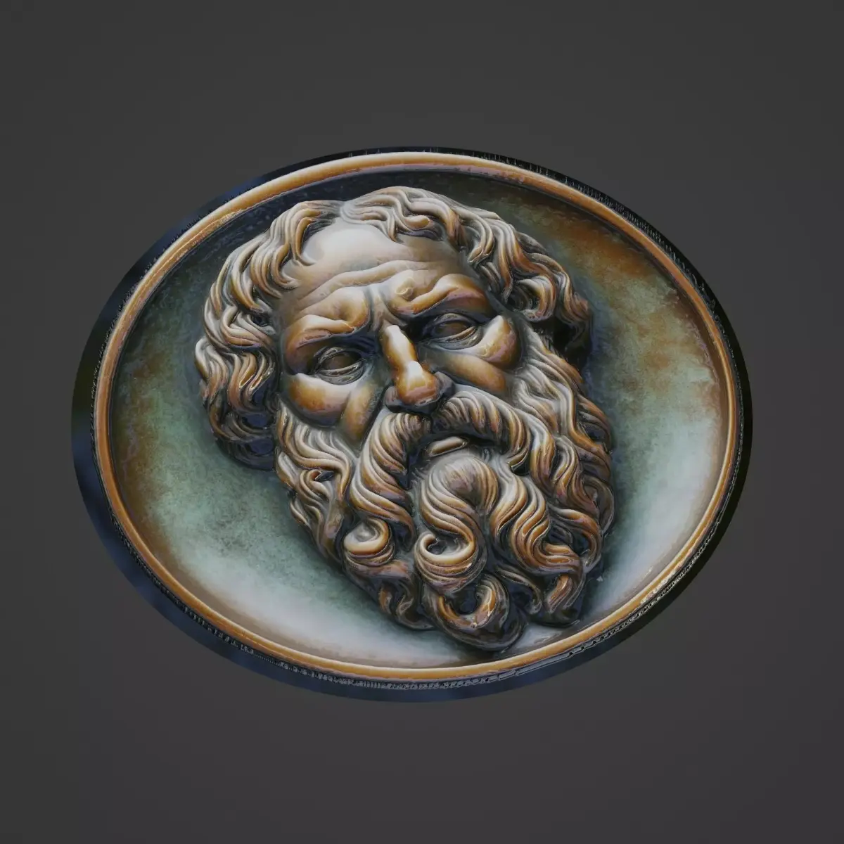 Socrates Medallion 3D print model buy