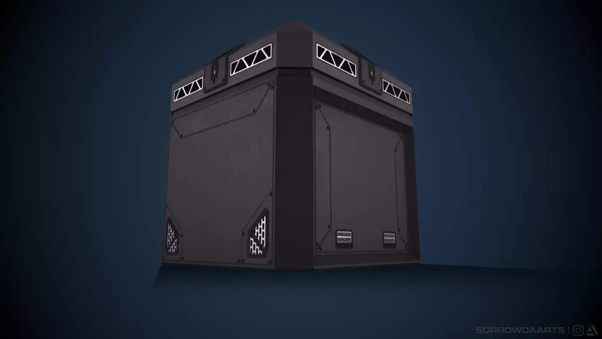 Sci-fi Chest 2 Low Poly Game Asset Low-poly 3D model Low-poly 3D model