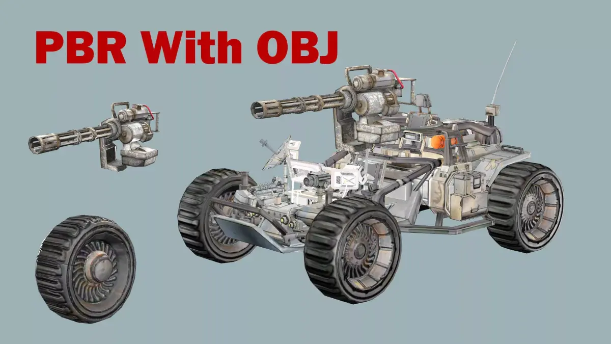 Post-Apocalypse Buggy Car I With Gunholder 3D Model Low-poly 3D model